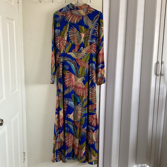 FARM Rio Blue Macaw Flight Maxi Dress M - Picture 6 of 16